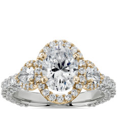 Bella Vaughan for Blue Nile Catarina Diamond Engagement Ring in Platinum and 18k Yellow Gold (1 3/4 ct. tw.)